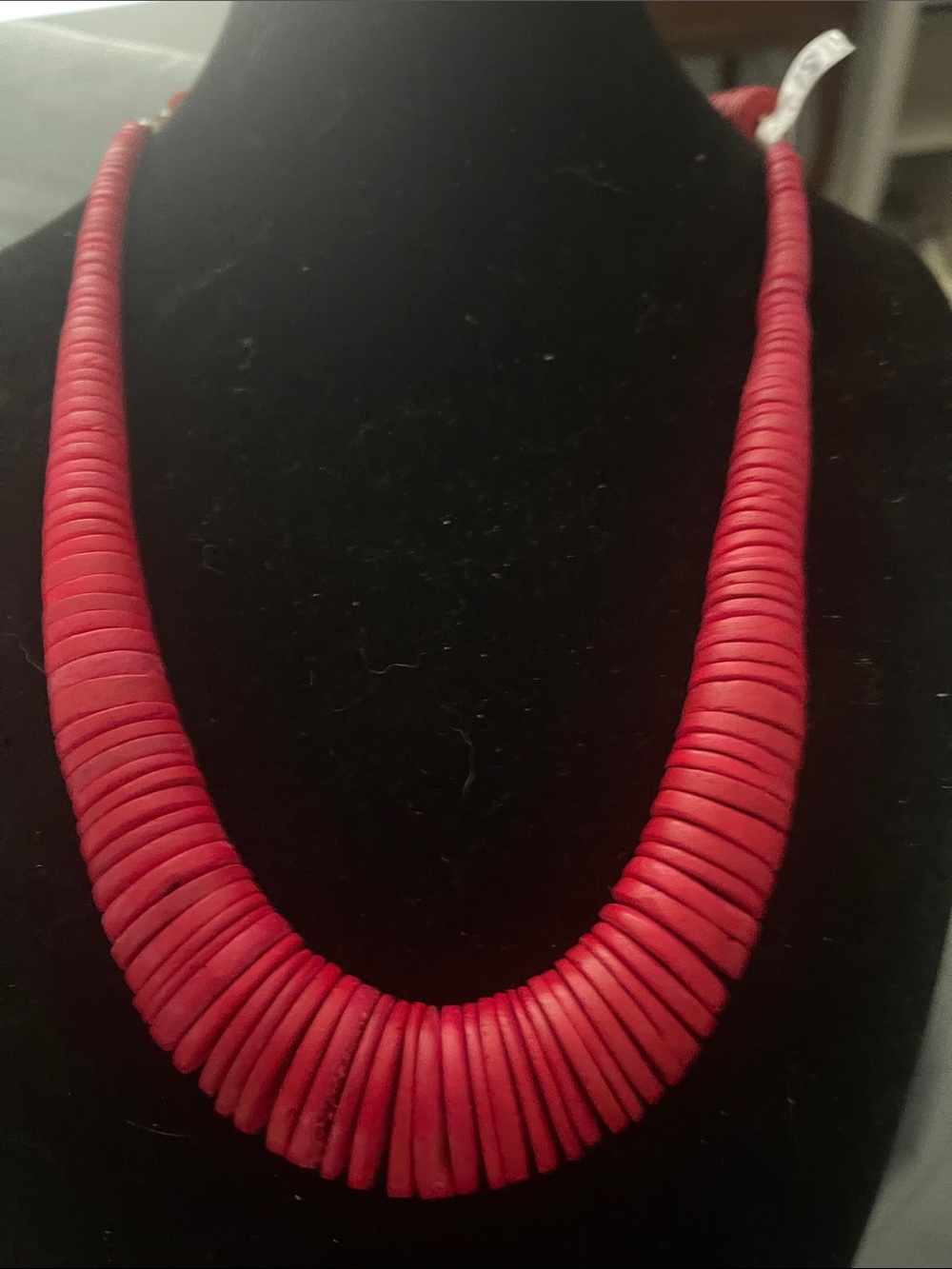 Red Disc Bead Necklace - Women's Jewelry